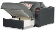 Gray sleeper / sofa bed chair w/ storage additional photo 3 of 2