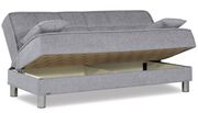 Gray fabric sofa bed w/ storage and 2 pillows by Casamode additional picture 4