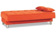 Orange fabric sofa bed w/ storage and 2 pillows by Casamode additional picture 2