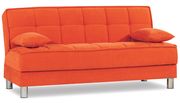 Orange fabric sofa bed w/ storage and 2 pillows by Casamode additional picture 3