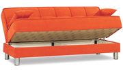 Orange fabric sofa bed w/ storage and 2 pillows by Casamode additional picture 4