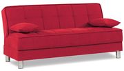 Red fabric sofa bed w/ storage and 2 pillows by Casamode additional picture 2