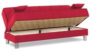 Red fabric sofa bed w/ storage and 2 pillows by Casamode additional picture 4