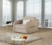 Convertible sleeper loveseat in beige microsuede by Casamode additional picture 2