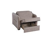 Convertible sleeper loveseat in beige microsuede by Casamode additional picture 6