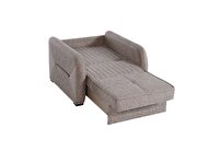 Convertible sleeper loveseat in beige microsuede by Casamode additional picture 7