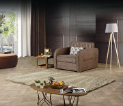 Convertible brown sleeper loveseat in microsuede by Casamode additional picture 2