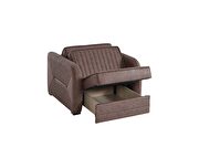 Convertible brown sleeper loveseat in microsuede by Casamode additional picture 6