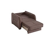 Convertible brown sleeper loveseat in microsuede by Casamode additional picture 7