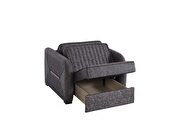 Convertible gray sleeper loveseat in microsuede by Casamode additional picture 6