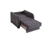 Convertible gray sleeper loveseat in microsuede by Casamode additional picture 7