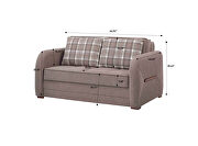 Convertible sleeper loveseat in beige chenille by Casamode additional picture 2
