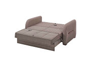 Convertible sleeper loveseat in beige chenille by Casamode additional picture 3