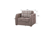 Convertible sleeper loveseat in beige chenille by Casamode additional picture 4