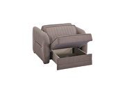 Convertible sleeper loveseat in beige chenille by Casamode additional picture 7