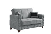Simple attractive design everyday use loveseat in gray microfiber by Casamode additional picture 2