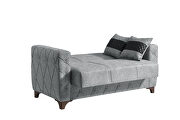 Simple attractive design everyday use loveseat in gray microfiber by Casamode additional picture 3