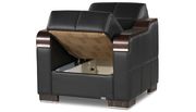 Modern convertible sofa w/ storage in black additional photo 4 of 9