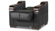 Modern black leatherette chair w/ storage by Casamode additional picture 2