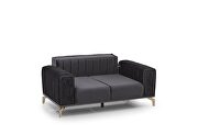 Stylish low profile channel tufted gray sofa by Casamode additional picture 2