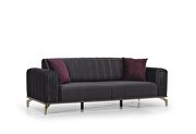 Stylish low profile channel tufted gray sofa by Casamode additional picture 6
