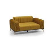 Stylish low profile channel tufted mustard sofa by Casamode additional picture 2