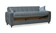 Texturized gray microfiber stylish convertible sofa by Casamode additional picture 6