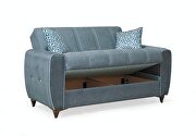 Texturized gray microfiber stylish convertible loveseat by Casamode additional picture 2