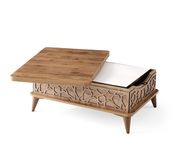 Neutral wood lift top traditional style cocktail table by Casamode additional picture 3