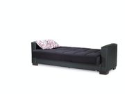 Black microfiber sofa w/ storage by Casamode additional picture 2