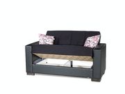 Black microfiber loveseat w/ storage by Casamode additional picture 3