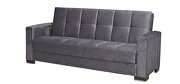 Gray microfiber sofa w/ storage by Casamode additional picture 2