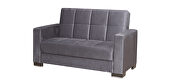 Gray microfiber sofa w/ storage by Casamode additional picture 5