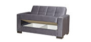 Gray microfiber sofa w/ storage by Casamode additional picture 6