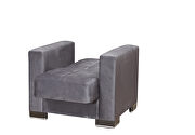 Gray microfiber chair w/ storage by Casamode additional picture 3