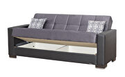 Gray microfiber and black leather storage sofa by Casamode additional picture 3