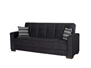Black microfiber sofa w/ storage by Casamode additional picture 2