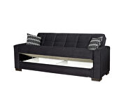 Black microfiber sofa w/ storage by Casamode additional picture 3