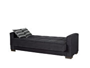 Black microfiber sofa w/ storage by Casamode additional picture 4