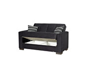 Black microfiber loveseat w/ storage by Casamode additional picture 2