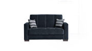 Black microfiber loveseat w/ storage by Casamode additional picture 4