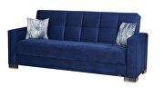 Blue microfiber sofa w/ storage by Casamode additional picture 2