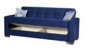 Blue microfiber sofa w/ storage by Casamode additional picture 3