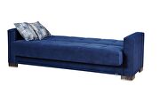 Blue microfiber sofa w/ storage by Casamode additional picture 4