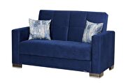 Blue microfiber sofa w/ storage by Casamode additional picture 5