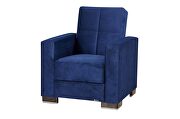 Blue microfiber sofa w/ storage by Casamode additional picture 8