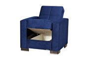 Blue microfiber sofa w/ storage by Casamode additional picture 9