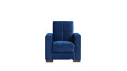 Blue microfiber chair w/ storage by Casamode additional picture 4