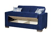 Blue microfiber loveseat w/ storage by Casamode additional picture 2