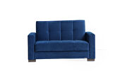 Blue microfiber loveseat w/ storage by Casamode additional picture 4